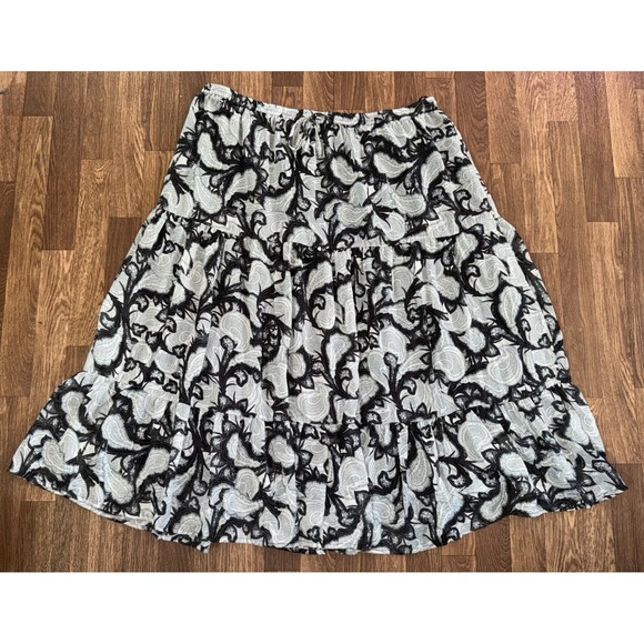 Presswick & Moore Smocked Waist‎ Tiered Skirt Paisley Print Casual Flowy 2X - Picture 1 of 5